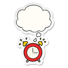 alarm clock and thought bubble as a printed sticker