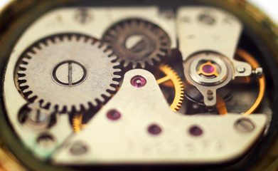 Clock mechanism for women's watches macro