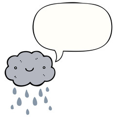 cute cartoon cloud and speech bubble