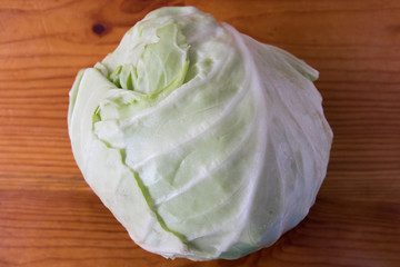 cabbage on a wooden board