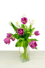 Bunch of spring tulips flowers.