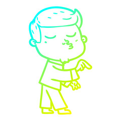 cold gradient line drawing cartoon model guy pouting