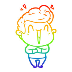 rainbow gradient line drawing excited man cartoon