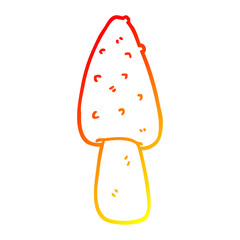 warm gradient line drawing cartoon mushroom