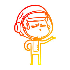 warm gradient line drawing cartoon stressed astronaut