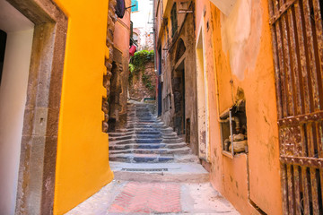 Fototapeta na wymiar Stairs between the houses in Cinque Terre