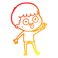 warm gradient line drawing cartoon man staring
