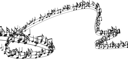 Obraz premium Music background design.Musical writing isolated over white.Vector image of musical notes and musical signs of abstract music sheet