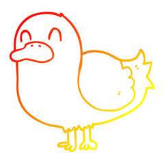 warm gradient line drawing cartoon duck