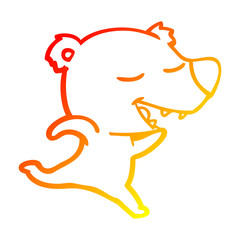 warm gradient line drawing cartoon polar bear
