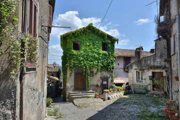 Italy, Anguillara Sabazia - January 31 2016: Anguillara is a small medieval town overlooking Bracciano Lake