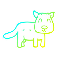 cold gradient line drawing cartoon calm dog