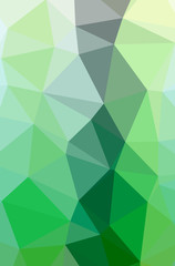Illustration of abstract low poly green vertical background.
