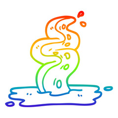 rainbow gradient line drawing cartoon spooky tentacle