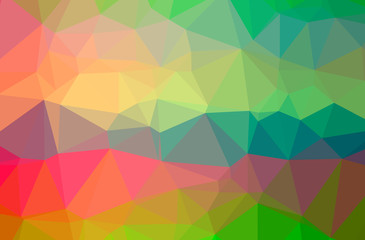Illustration of abstract Green, Red, Yellow horizontal low poly background. Beautiful polygon design pattern.