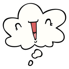 cute cartoon face and thought bubble