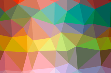 Illustration of abstract Green, Orange, Yellow horizontal low poly background. Beautiful polygon design pattern.