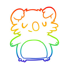 Fototapeta na wymiar rainbow gradient line drawing cute koala