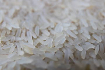 white  uncooked rice close up