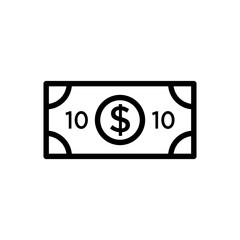 Money Icon in trendy flat style isolated on white background