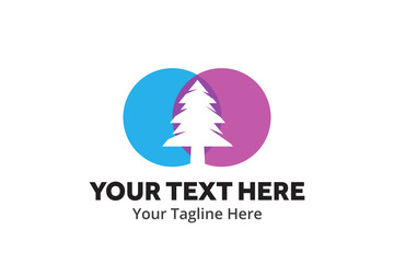 unique tree simple logo creative design in flat style with color . tree nature logo creative design for identity and community