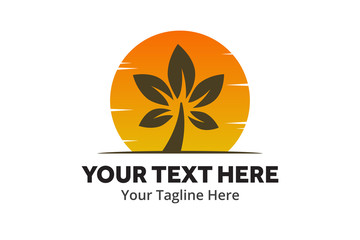 unique tree simple logo creative design in flat style with color . tree nature logo creative design for identity and community