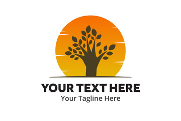 unique tree simple logo creative design in flat style with color . tree nature logo creative design for identity and community