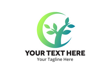 unique tree simple logo creative design in flat style with color . tree nature logo creative design for identity and community