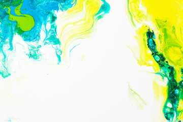 acrylic, paint, abstract. Closeup of the painting. Colorful abstract painting background. Paint splash. Colorful fluid.
