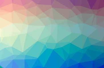 Illustration of abstract Blue, Green And Purple horizontal low poly background. Beautiful polygon design pattern.
