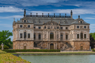 Fototapeta na wymiar The Sommerpalais, a small Lustschloss is at the center of the Great Garden a baroque style park in central Dresden, Germany.