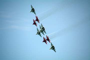 combat aircraft in the sky