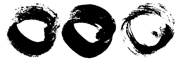 Grunge spots are black and white. Abstract blots monochrome ink.