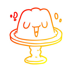 warm gradient line drawing jelly on plate wobbling