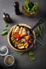 Baked vegetables with pita