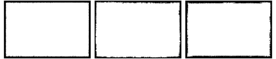 Frames in grunge style. Abstract rectangles with space for text. Monochrome elements.