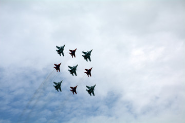 combat aircraft in the sky