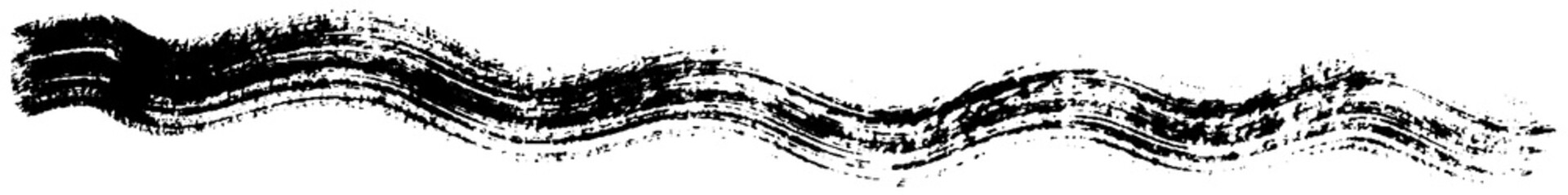 Vector grunge style brush. The paint stroke on white background. Abstract line. The ink spot.