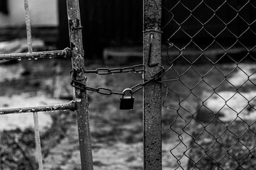 The gate or door is locked