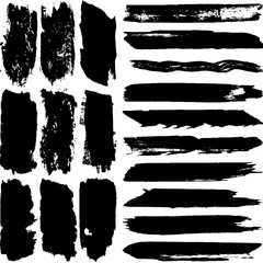 Set of vector grunge brushes in style.
