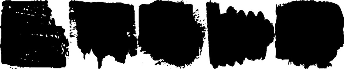 Vector brush grunge. Abstract spots, lines. Chaotic shapes patterns. Ink blots old.