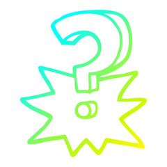 cold gradient line drawing cartoon question mark