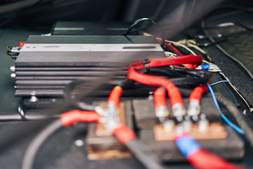 installation of the amplifier and speaker system in the car