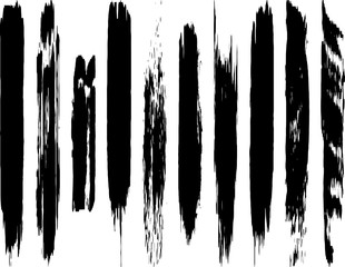 A set of vector grunge brushes. Abstract lines and spots. Dark ink texture.