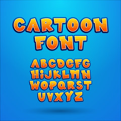 Cheerful, colorful font. Vector set of letters in a children style. Polygonal alphabet. Design elements. Cartoon vector font.