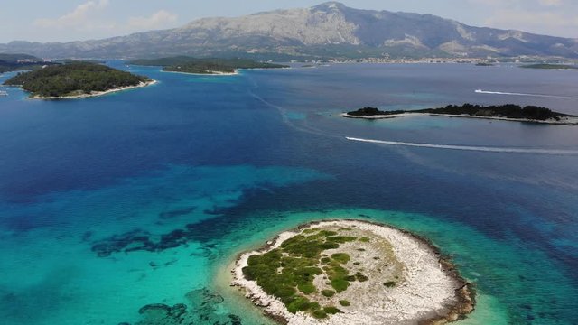 Korcula, Croatia - small uninhabited island off the coast. 4K