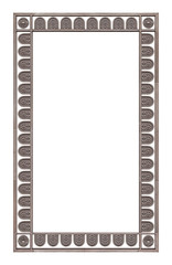 Panoramic silver frame for paintings, mirrors or photo isolated on white background