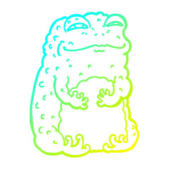 cold gradient line drawing cartoon smug toad