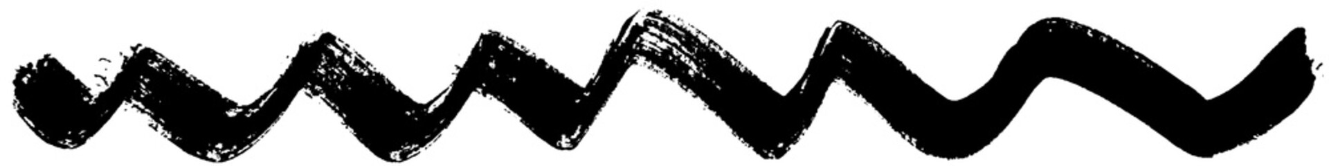 Vector grunge style brush. The paint stroke on white background. Abstract line. The ink spot.