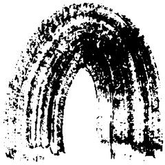 Vector grunge style brush. The paint stroke on white background. Abstract line. The ink spot.